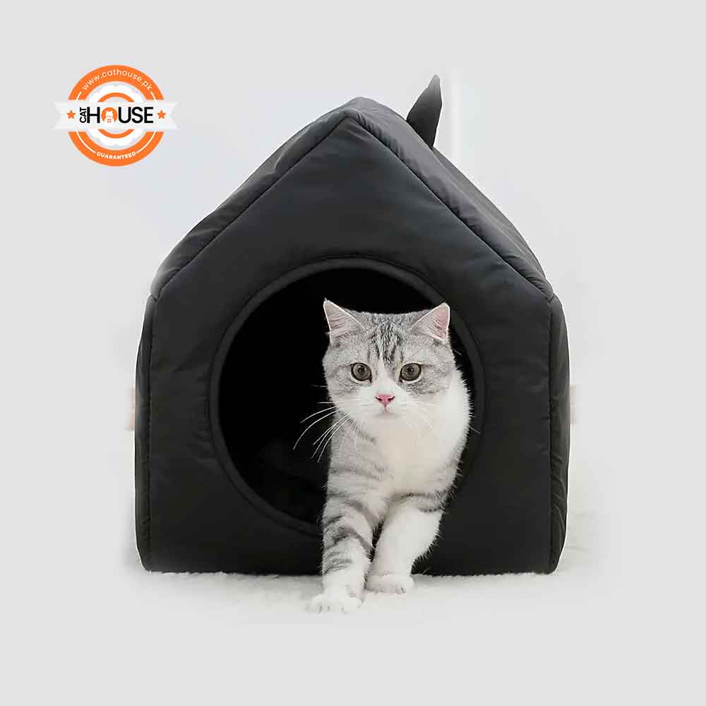 Breathable Black Cat House