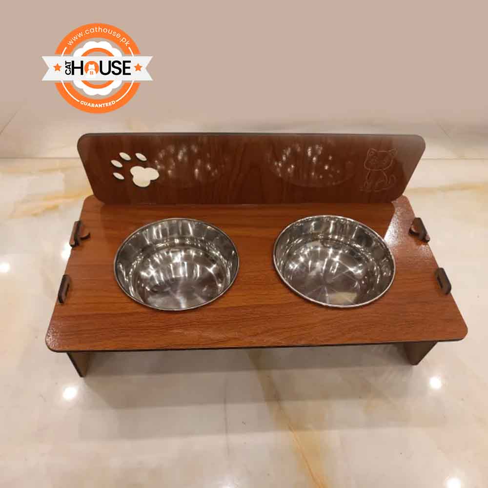 Premium Wooden Pet Bowl Stand